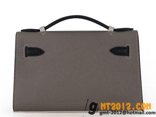 エルメススーパーコピーHERMES ポシェットケリートリヨン アイボリー×グレーHR8830